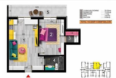 Apartament cu 2 camere semidecomandat în Berceni