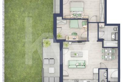 Apartament cu 3 camere semidecomandat în Turnișor