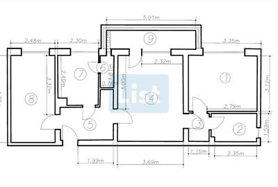 Apartament cu 3 camere semidecomandat în Grigorescu