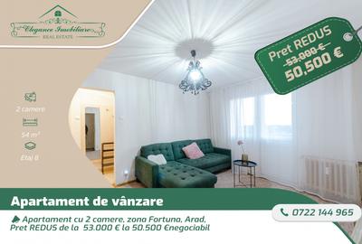 Apartament cu 2 camere semidecomandat, mobilat în Fortuna