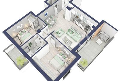 Apartament 3 camere 2 bai ETAJ 1 boxa la subsol Turnisor - 8