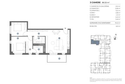 Apartament 3 camere, 78 mp | Standarde nZEB | Ansamblu nou | Buna Ziua - 3