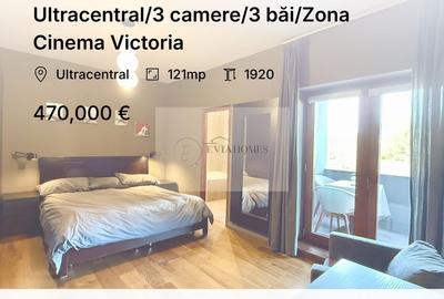 Apartament cu 3 camere decomandat, mobilat în Ultracentral