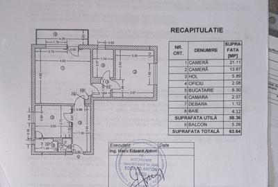 2 camere langa parc cu suprafata de 3 camere - 16