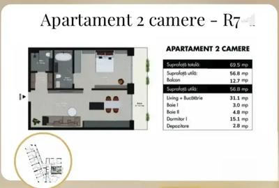 Unirii 2 camere premium sut 69,50 mp  | Finisaje top + smart home - 11