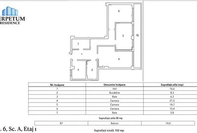 Tomis Nord - Vanzare apartament decomandat cu 3 camere, bloc nou. - 7