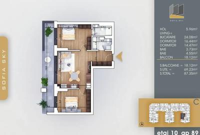 Apartament 3 camere semi-decomandat zona Pallady metrou Nicolae Teclu - 3