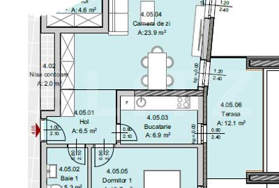 Apartament 2 camere, 56 mp, Terasa 12 mp, Imobil Nou, Semicentral - 5