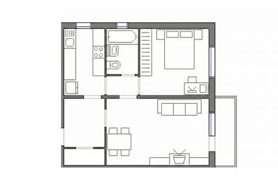 Vânzare apartament 2 camere zona Nord, decomandat, etaj 3, 50mp, bloc din beton - 1