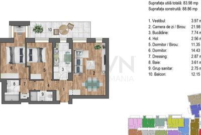 REA1027011 Timpuri Noi l Apartament 3 camere I Ansamblu rezidential nou - 2