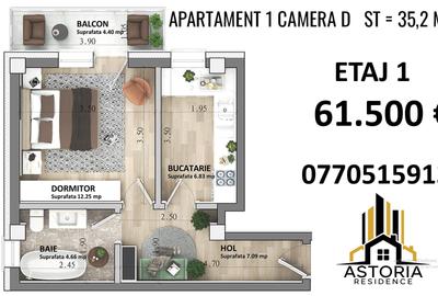 ASTORIA RESIDENCE Apartament 1 camera D et 1 35 mp   Lunca Cetatuii - 2
