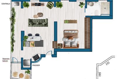 Apartament 2 camere + garsonieră Radu Beller, vedere parc, fără risc seismic - 21
