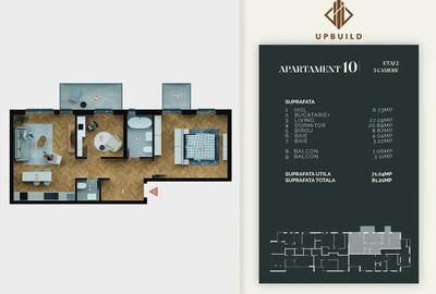 Apartament cu 2 camere + 1 camera birou, Bloc Nou, Finisaje Premium, - 8