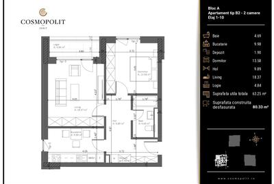 Apartament 2 camere | Cosmopolit Zenit | Răcădău - 4