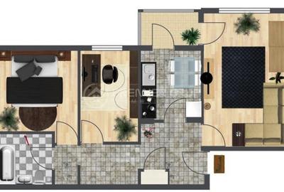 Apartament cu 3 camere decomandat în Central