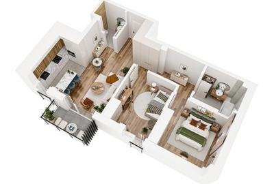 Apartament de 3 camere, 68 mp+balcon si terasa, ansamblu rezidential nou - 2