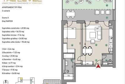 Apartament cu 2 camere decomandat în Băneasa