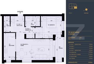 Apartament cu 2 camere si 2 bai, Smart Home, 60 mp - Complex Rezidential Nou - 2