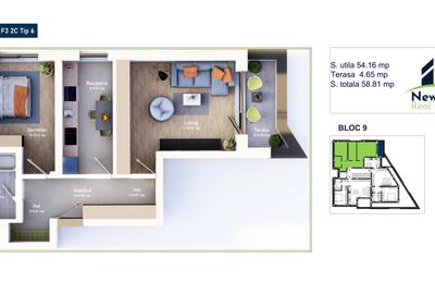 Apartament cu 2 camere semidecomandat în Mehala
