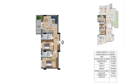 Apartament 3 camere - Metrou Brancoveau - Parc Oraselul Copiilor Comision 0% - 9
