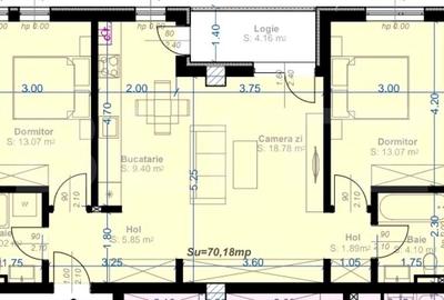 Apartament cu 3 camere decomandat în Aradului