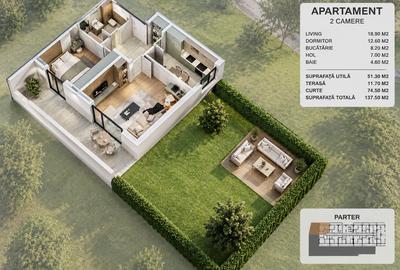 2 camere & curte proprie, Bloc Nou, Metrou, Parc - 2