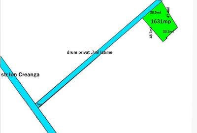 Teren intrav.1840mp( 1631utili+cota dr),zona mixta servicii si rezid. utilitati!