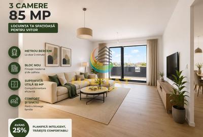 Apartament cu 3 camere decomandat în Sud