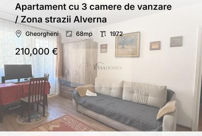 Apartament cu 3 camere semidecomandat, mobilat în Gheorgheni