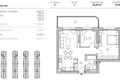 Apartament 2 Camere + Birou - 3 A/Hils Nord-Pipera- Vedere la Lac / Comision 0% - 4