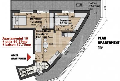 Apartament cu 3 camere semidecomandat în Iris