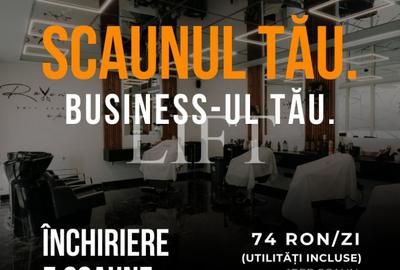 14,50 € / zi – Scaun frizerie de inchiriat | Salon modern, utilitati incluse - 1