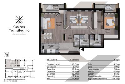 TRANSILVANIA RESIDENCE-CARTIER TRANSILVANIA, APARTAMENT  4 CAMERE - 17