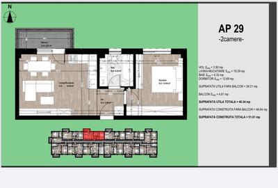 Apartament cu 2 camere decomandat în Central