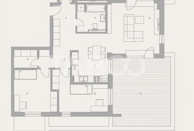 Penthouse 107 mp utili 2 terase 32 mp fiecare zona Turnisor Sibiu - 3