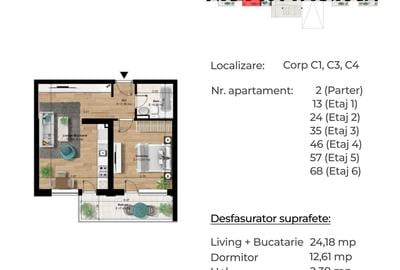 Apartament cu 2 camere semidecomandat în Berceni