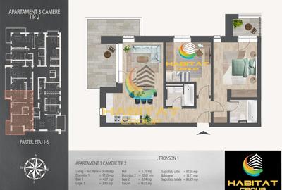 Pallady 3 camere 68 mp + terasa 19 mp 8 min. metrou N.Teclu - 2