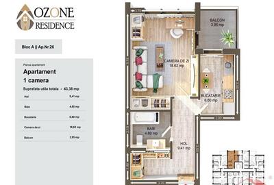 Garsoniera 44 mp utili, bloc nou, TVA inclus, comision 0%, OZONE CITY - 6