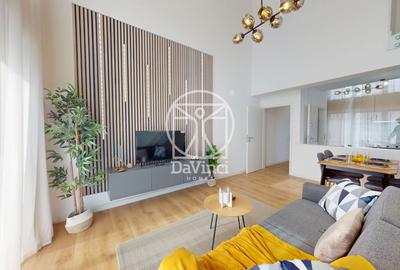 Penthouse 3 camere, intabulat, mobilat si utilat - dressing + 2 bai - 2