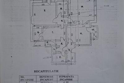 Vanzare apartament 3 camere   - in casa construita in 1945 - 1