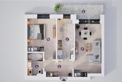 Apartament de vanzare in Sibiu - 2 camere - ansamblu nou, bl cu lift - 3