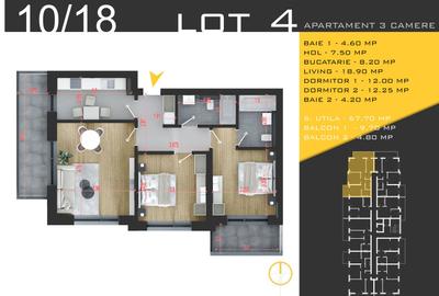 Apartament cu 3 camere, decomandat, 82.18 mp, cu centrala termica, si aproape de metrou.