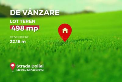 Teren 498 mp de vanzare,metrou Mihai Bravu,ideal dezvoltare imobiliara - 1