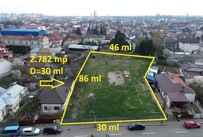 Teren Focsani-CENTRU, 2.782 mp, D=30 ml, comision 0% - 1