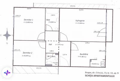 Vand apartament 3 camere BRASOV cartier Florilor - 12