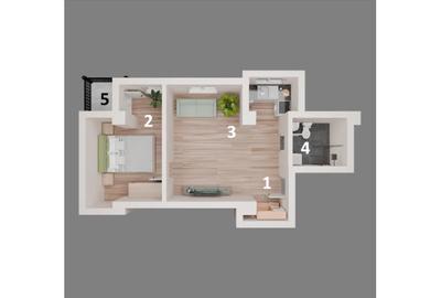 Apartament cu 2 camere în Ultracentral