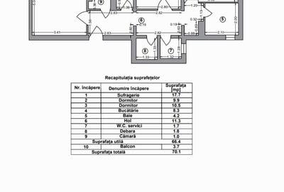 Vanzare ap. 3 cam. et. 8 din 10 ,bl. 1980, Tineretului - str. Visana - 9