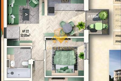 3 camere, premium, prima închiriere, parcare, bloc nou, Octavian Paler - 12