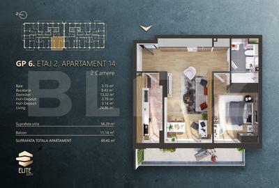 Ap. 2 camere[58 mp] Ansamblu de TOP cu Discount_zona RIVUS  TVA INCLUS - 2