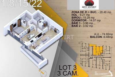 3 camere Ideal Familie Incalzire Pardoseala -3 min STB - 1